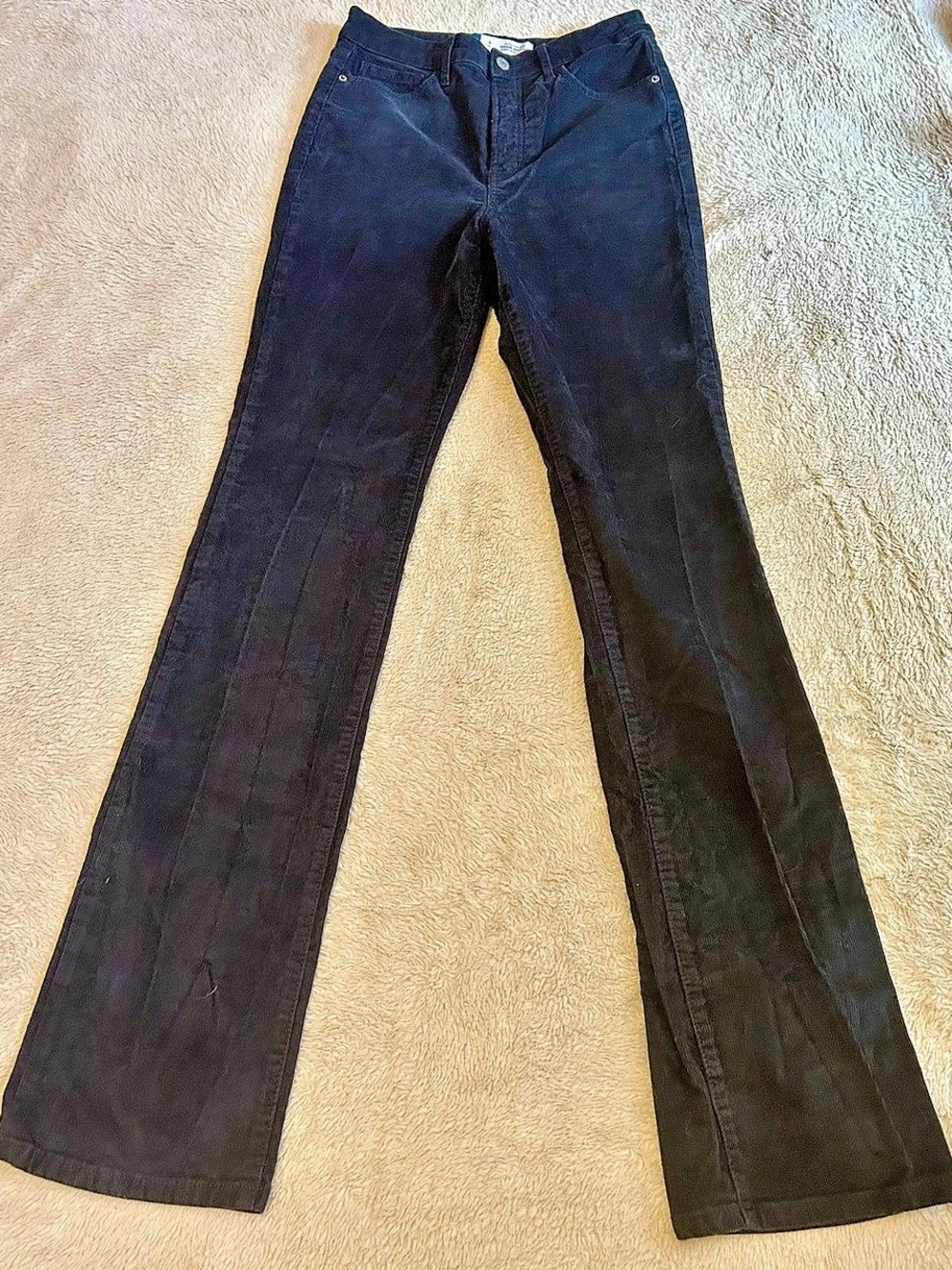 Old Navy Extra High-Waisted Corduroy Boot-Cut Pants Black Waist 2